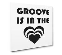 Groove Is in the Heart Modern Typography Quote Canvas Print | Gallery Wrapped 30mm Frame Wall Art | 20x20 inches | Ready to Hang | Modern Typography Picture | Living Room Bedroom Lounge Office
