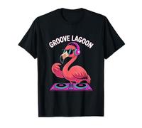 Groove Lagoon Dj Flamingo Headphones Fun T-Shirt