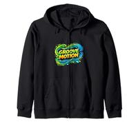 Groove Motion Flow Rhythm Energy Graphic Zip Hoodie