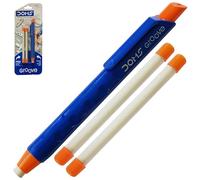 Groove Retractable Click Pencil Eraser, Orange Body, Pack of 1, Eraser Refill, Pen-Style Mechanical Retract Eraser, School Office Home Use, iZOFAX