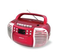 Groove Retro Boombox Portable Cassette Tape & CD Player with Radio, 3.5mm Au...