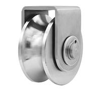 Groove Wheel Pulley Stainless Steel Pulley Block Roller Duplex Bearing Silent Heavy Duty Grooved Wheel Loading 880lb/400 Kg for Material Handling and Moving