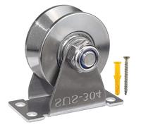 Groove Wheel Pulley Stainless Steel Pulley Block Super Silent Single Pulley Block For Sliding Gate And Wire Rope Detachable Duplex Bearing With Mounti