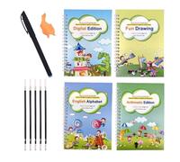 Grooved Kids Writing Books | Number Workbooks - Pen Control Grooved Writing Practice Copybook | for Home School Classroom Preschool Holiday Toddler Teachers Beginner Boys Girls