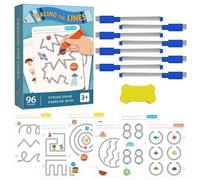 Grooved Practice Copybook - 20cmx14cm Dry Erase Early Education Card | Fun Tracing Letters And Numbers Set, for Kids Boys Kindergarten Preschool Read Learn Logic Brain Hand Coordination