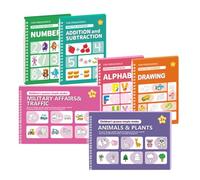 Grooved Writing Books - Alphabet Reusable Workbooks,Toddler Numbers Writing Practice Books | for Classroom School Home Summer Holiday Weekend Kids Beginners Teachers