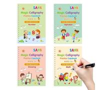 Grooved Writing Exercise Book - 5 Inch Workbook for Tracing and Writing for Early Learning, Letter Formation with Step by Step Instructions, Fun Learning Tool for