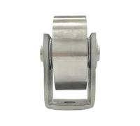 Grooveless Pulley Roller with Bracket, Width Without Slot 2 | Built-in Sealed Bearing, U-Shaped Mounting Bracket, for Flat and Square Steel Track Sliding Installations