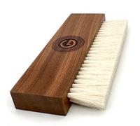 GrooveWasher's The Goat Record Cleaning Brush | Anti-Static Natural Goat Hair Brush & Walnut Handle | Use Wet to Apply Record Cleaner Fluid, Dry to Remove Dust | Pair with Record Cleaning Kits