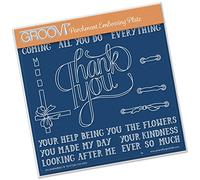Groovi Plate - Thank You Sentiments A5 Square