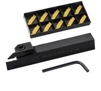 Grooving Tool Holder MGEHR1616-1.5 with Carbide Inserts, RH Cutting, High-Strength Carbon Steel for CNC Lathe Turning and Parting