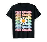 Groovy 2nd Grade Back to School Retro Daisy Teacher Flower Value Graphic T-Shirt