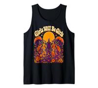 Groovy 70s Witch Coven Circle Halloween Design Tank Top