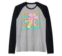 Groovy 8th Grade Back to School First Day of Eighth Grade Raglan Baseball Tee