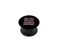 Groovy Activity Assistant Retro Floral Healthcare Worker PopSockets Adhesive PopGrip