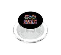 Groovy Activity Assistant Retro Floral Healthcare Worker PopSockets PopGrip for MagSafe