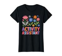 Groovy Activity Assistant Retro Floral Healthcare Worker T-Shirt