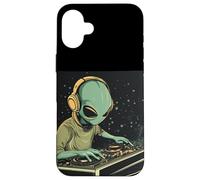 Groovy Alien Mixing Tunes at the DJ Booth for Parties Case for iPhone 16 Plus