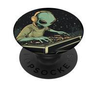 Groovy Alien Mixing Tunes at the DJ Booth for Parties PopSockets Adhesive PopGrip