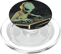 Groovy Alien Mixing Tunes at the DJ Booth for Parties PopSockets PopGrip for MagSafe