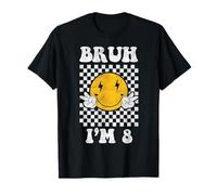 Groovy Bruh I'm 8 It's My 8th Birthday 8 Year Old Birthday T-Shirt