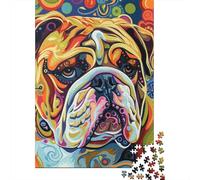 Groovy Bulldog Jigsaw Puzzles Puzzle for Adults Kids. 1000 Piece Impossible Challenge Toy Educational Games Home Decoration for Educational Games Gifts 1000pcs (75x50cm)