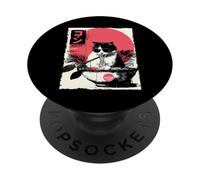 Groovy Cat Ramen Japanese Retro 80s 70s Cool Anime Cat PopSockets Adhesive PopGrip