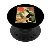 Groovy Cat Ramen Japanese Retro 80s 70s Cool Anime Cat PopSockets Adhesive PopGrip