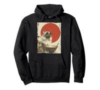 Groovy Cat Ramen Japanese Retro 80s 70s Cool Anime Cat Pullover Hoodie