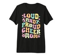Groovy Cheer Mom Loud and Proud Cheerleading Mama Premium T-Shirt