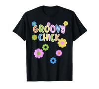 Groovy Chick Tshirt For Women Hippy 60s 70s Flower Power T-Shirt