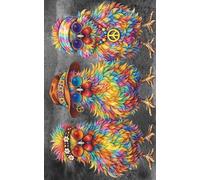 Groovy Chickens Notebook: A Lined Journal With A Twelve Month Overview, Great For Notes, Lists, Journal, and Important Dates