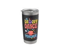 Groovy Dance Teacher 60s Throwback Day Peace Flower Stainless Steel Insulated Tumbler