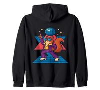 Groovy Dancing Squirrel in Disco Outfit and Sunglasses Zip Hoodie