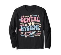 Groovy Dental Hygienist Appreciation Dental Worker Long Sleeve T-Shirt