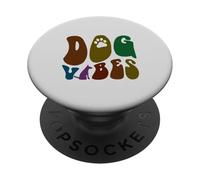 Groovy DOG VIBES Rescue Saving Paws Mom Peace Love Dad Adopt PopSockets Adhesive PopGrip