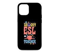 Groovy ESL Teacher 60s Throwback Day Peace Flower Case for iPhone 12/12 Pro