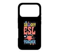 Groovy ESL Teacher 60s Throwback Day Peace Flower Case for iPhone 17 Pro