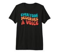Groovy Everyone Deserves A Voice Speech Therapy Retro SLP Premium T-Shirt