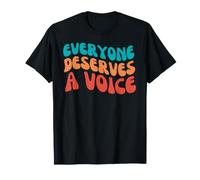 Groovy Everyone Deserves A Voice Speech Therapy Retro SLP T-Shirt