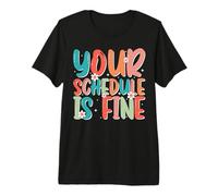 Groovy First Day of School Counselor Your Schedule is Fine Premium T-Shirt