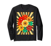 Groovy Flower Bouquet in Retro 70s Style Long Sleeve T-Shirt