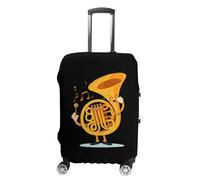 Groovy French Horn Musical Instrument Luggage Cover Washable Suitcase Protector Anti-Scratch Suitcase Covers Fits 18-32 Inch M