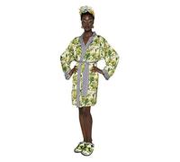 Groovy Frida Kahlo Bonito Bathrobe Satin House Coat Night Gown New