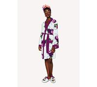 Groovy Frida Kahlo Violet Bouquet Satin Style Ladies Robe, One size, purple