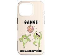 Groovy Frog Dance Cute Aesthetic Disco Animal Case for iPhone 16 Pro