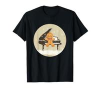 Groovy Gingerbread Man Playing Piano for a Jazzy Vibe T-Shirt