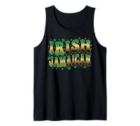 Groovy Half Irish Jamaican Retro Wavy Text St Patricks Day Tank Top