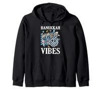 Groovy Hanukkah Vibes Chanukah Pajama Happy Chanukah Zip Hoodie