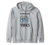 Groovy Hanukkah Vibes Chanukah Pajama Happy Chanukah Zip Hoodie